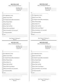 Routing Slip Template for Office Use | PDF | Career & Growth | Finance ...