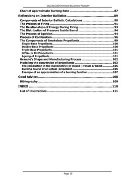 QuickLOAD INTERIOR BALLISTICS PROGRAM 
Chart of Approximate Burning Rate ...................................................8