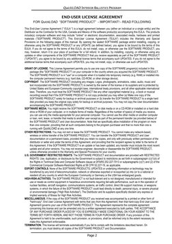 QuickLOAD INTERIOR BALLISTICS PROGRAM 
END-USER LICENSE AGREEMENT  
FOR QuickLOAD  “SOFTWARE PRODUCT”  - IMPORTANT! - READ FO