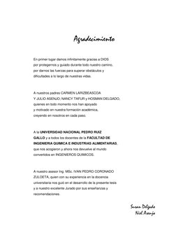 Agradecimiento
En primer lugar damos infinitamente gracias a DIOS
por protegernos y guiado durante todo nuestro camin