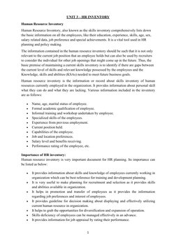 Human Resource Inventory Overview | PDF | Forecasting | Human Resources