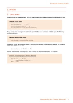 Pseoudo Code Array Pseudocode Guide For Teachers (IGCSE Computer Science | PDF | Control ...