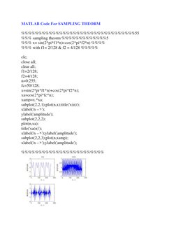 MATLAB Code For SAMPLING THEORM 
 
%%%%%%%%%%%%%%%%%%%%%%%%%%%%%%%%%55 
%%% sampling theorm %%%%%%%%%%%%%5 
%%% x= sin(2*pi*f