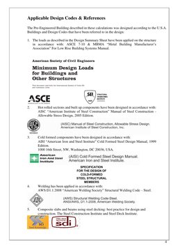 4 
 
Applicable Design Codes & References 
 
The Pre-Engineered Building described in these calculations was designed accordi