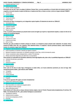 SHOCK TRAUMA, EMERGENCIA Y TERAPIA INTENSIVA 
   Pág. 6 
USAMEDIC 2018        
c) 
Ecografía abdominal; F.A.S.T. 
d) Explorac