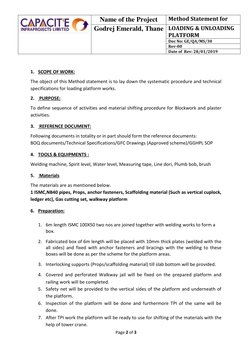 Loading Material Method Statement Method Statement for Loading Platform | PDF | Scaffolding | Industrial ...