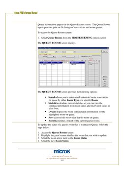 Rooms Management Housekeeping - Opera PMS User Guide Version 4 PDF ...