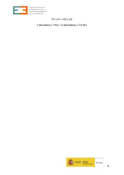 P1 x V1 = P2 x V2
1 atmosfera x 1 litro = 2 atmosferas x 1/2 litro.
6
