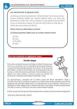Página 2 de 11  
  
 
  
  
Lee con atención el siguiente texto.    
El lorito alegre  
En la selva amazónica se encontraba