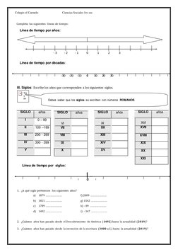 Colegio el Carmelo                                Ciencias Sociales 1ro sec 
SIGLO 
años 
 
VI 
 
VII 
 
VIII 
 
IX 
 
X