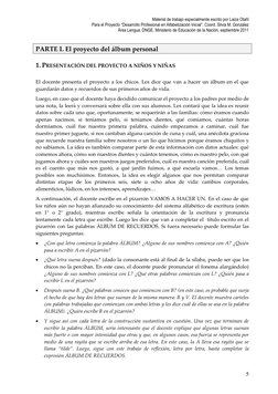 Material de trabajo especialmente escrito por Laiza Otañi  
Para el Proyecto “Desarrollo Profesional en Alfabetización Inicia