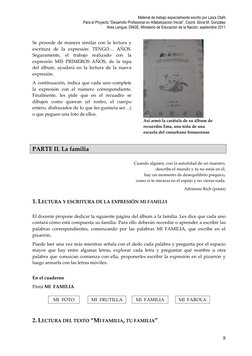 Material de trabajo especialmente escrito por Laiza Otañi  
Para el Proyecto “Desarrollo Profesional en Alfabetización Inicia