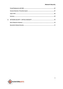 Network Security 
iv 
 
 
Firewall Deployment with DMZ ......................................................................