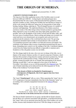 Origins of the Sumerian Language | PDF
