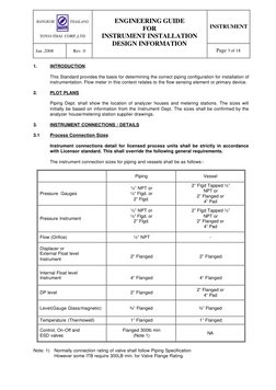 INSTRUMENT 
Jan ,2008 
Rev. 0 
 
ENGINEERING GUIDE 
FOR 
INSTRUMENT INSTALLATION 
DESIGN INFORMATION 
 
Page 3 of 18 
 
 
1