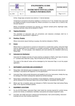 INSTRUMENT 
Jan ,2008 
Rev. 0 
 
ENGINEERING GUIDE 
FOR 
INSTRUMENT INSTALLATION 
DESIGN INFORMATION 
 
Page 4 of 18 
 
 
O