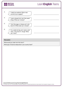 Restaurant Menu Reading Practice | PDF | Lunch | Soup