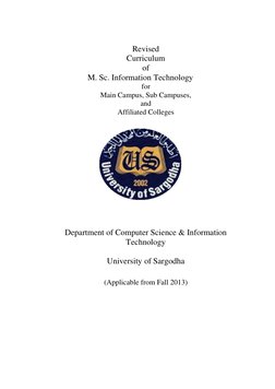 Revised  
Curriculum 
of 
M. Sc. Information Technology 
 
for 
Main Campus, Sub Campuses,  
and 
Affiliated Colleges