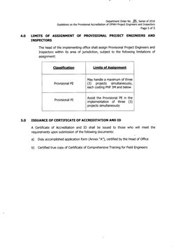 DPWH Project Engineer Accreditation Guidelines | PDF | Engineer ...