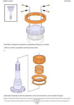 Desmontar el manguito de acoplamiento, los pasadores de bloqueo y los muelles.
¡Nota! Los muelles y los pasadores de bloqueo
