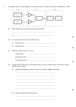 2
The diagram below is a block diagram of an electronic circuit.  The parts of the circuit are labelled X, Y and Z.
P a r t
