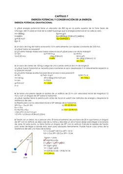 CAPÍTULO 7 
ENERGÍA POTENCIAL Y CONSERVACIÓN DE LA ENERGÍA 
ENERGÍA POTENCIAL GRAVITACIONAL  
 
1. ¿Qué energía potencial tie