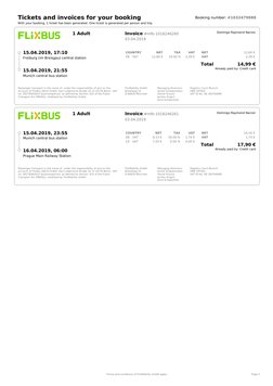 1 Adult
Invoice #mfb-1018246260
03.04.2019
Domingo Raymond Nacion
15.04.2019, 17:10
Freiburg (im Breisgau) central station
15