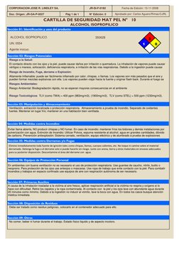 Agente inocuo.
Sección 01: Identificación y usos del producto
Sección 02: Riesgos Potenciales
Sección 03: Manipulación y Alma