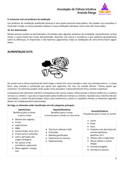 Associação de Ciência Intuitiva  
Ananda Marga 
 
9 
 
9. Conversar com um professor de meditação 
Um professor de meditação