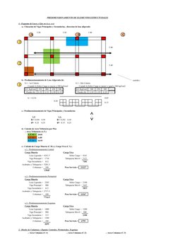 PREDIMENSIONAMIENTO DE ELEMENTOS ESTRUCTURALES
1.- Esquema de Luces y Ejes en (y-y; x-x)
a.- Ubicación de Vigas Principales y