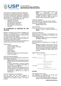 FACULTAD DE INGENIERIA 
ESCUELA ARQUITECTURA Y URBANISMO 
GESTIÓN DE PROYECTOS II 
 
 
GESTIÓN DE PROYECTOS II 
 
 
PLAN