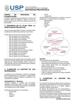 FACULTAD DE INGENIERIA 
ESCUELA ARQUITECTURA Y URBANISMO 
GESTIÓN DE PROYECTOS II 
 
 
GESTIÓN DE PROYECTOS II 
 
GRUPO