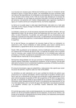PÁGINA 3 
Los recursos son escasos para millones de hombres que viven en el desierto donde 
escasea el agua y el agua fósil s