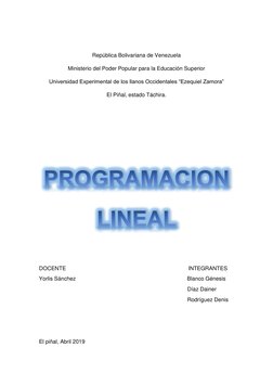 República Bolivariana de Venezuela 
Ministerio del Poder Popular para la Educación Superior 
Universidad Experimental de los