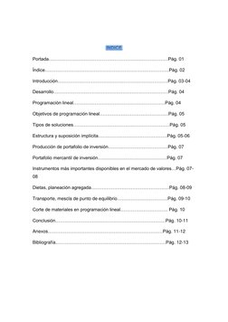 Portada……………………………………………………………………Pág. 01  
Índice………………………………………………………………………Pág. 02 
Introducción………………………………………………………………Pá