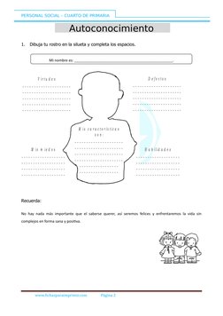 Ficha de Autoestima para Primaria | PDF | Relaciones personales ...