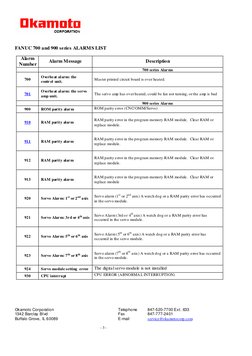 Fanuc Servo Alarm Codes List | PDF | Servomechanism | Computer Engineering