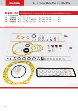 REPARO COMPLETO DA BOMBA INJETORA “A” COM REGULADOR RQV 6 CILINDROS
01
410.00.20
Reparo da Bomba Alimentadora
Ref: 9 441 080