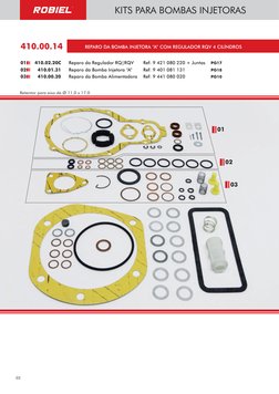 KITS PARA BOMBAS INJETORAS
REPARO DA BOMBA INJETORA “A” COM REGULADOR RQV 4 CILÍNDROS
01
410.02.20C
Reparo do Regulador RQ|RQ