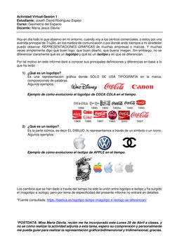 Actividad Virtual-Sesión 1 
Estudiante: Josefh David Rodríguez Espejo 
Curso: Geometría del Espacio 
Docente: María Jesús Dáv