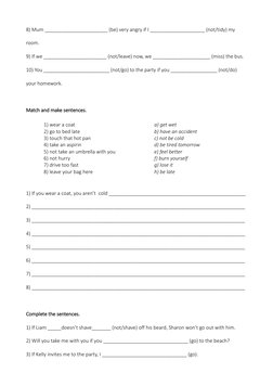 8) Mum _______________________ (be) very angry if I ____________________ (not/tidy) my 
room. 
9) If we _____________________