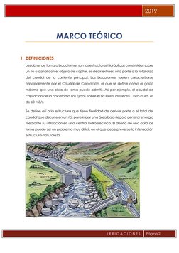 2019 
I R R I G A C I O N E S  
 
Página 2 
 
MARCO TEÓRICO 
 
1. DEFINICIONES 
Las obras de toma o bocatomas