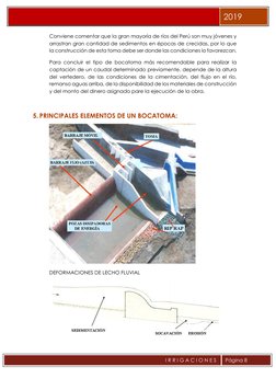 2019 
I R R I G A C I O N E S  
 
Página 8 
Conviene comentar que la gran mayoría de ríos del Perú son muy jóv