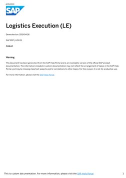 4/26/2019
1
This is custom documentation. For more information, please visit the SAP Help Portal (https://help.sap.com/viewer