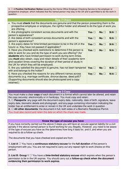 3. ☐ A Positive Verification Notice issued by the Home Office Employer Checking Service to the employer or 
prospective emplo