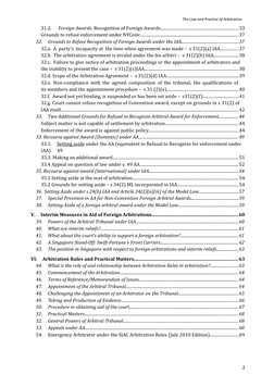 The Law and Practice of Arbitration
31.2.
 Foreign Awards: Recognition of Foreign Awards.....................................