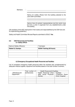 Page | 6 
 
 
Members 
 
: 
 
__________________________________________________ 
 
 
Name of 2 safety officers from the buil