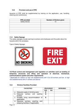 Page | 8 
 
 
10.0 
Provision and use of PPE  
Issuance of PPE shall be supplemented by training on the application, use, han