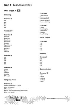 Unit 1 Test Answer Key | PDF | Leisure