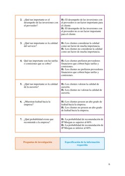 6 
 
 
2. ¿Qué tan importante es el 
desempeño de las inversiones con 
el proveedor? 
 
 
H1: El desempeño de las inversiones
